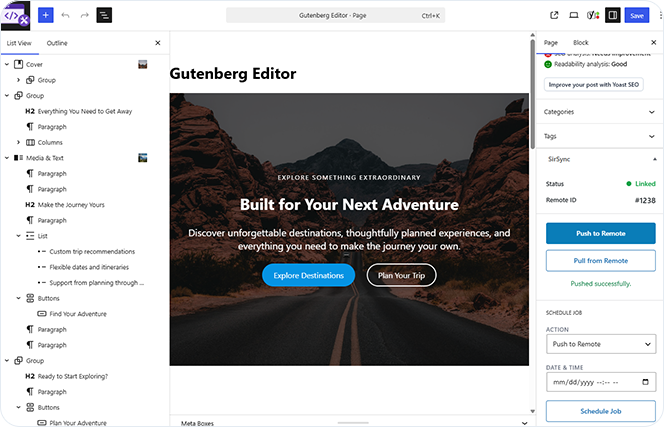 Gutenberg Editor Complex Layout