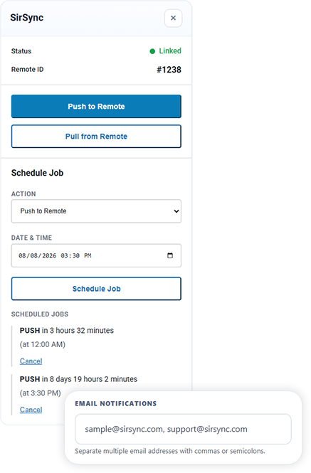 Schedule Push with Email Notification